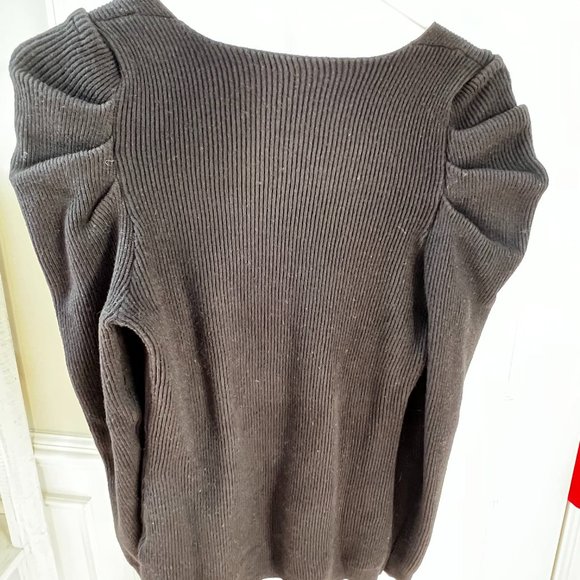 imesrun Womens Square Neck, Ruched, Long Sleeve Sweater - Picture 3 of 3